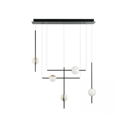 2001 PENDANT LIGHT 37W ALUMINIUM-METAL-ACRYLIC BLACK&GOLD Zambelis Lights